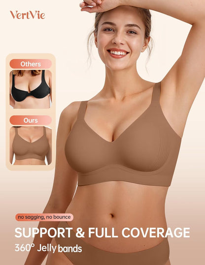 Vertvie Wireless Push-Up Bra - Seamless Full Coverage Comfort for Everyday Wear | Regular & Plus Sizes