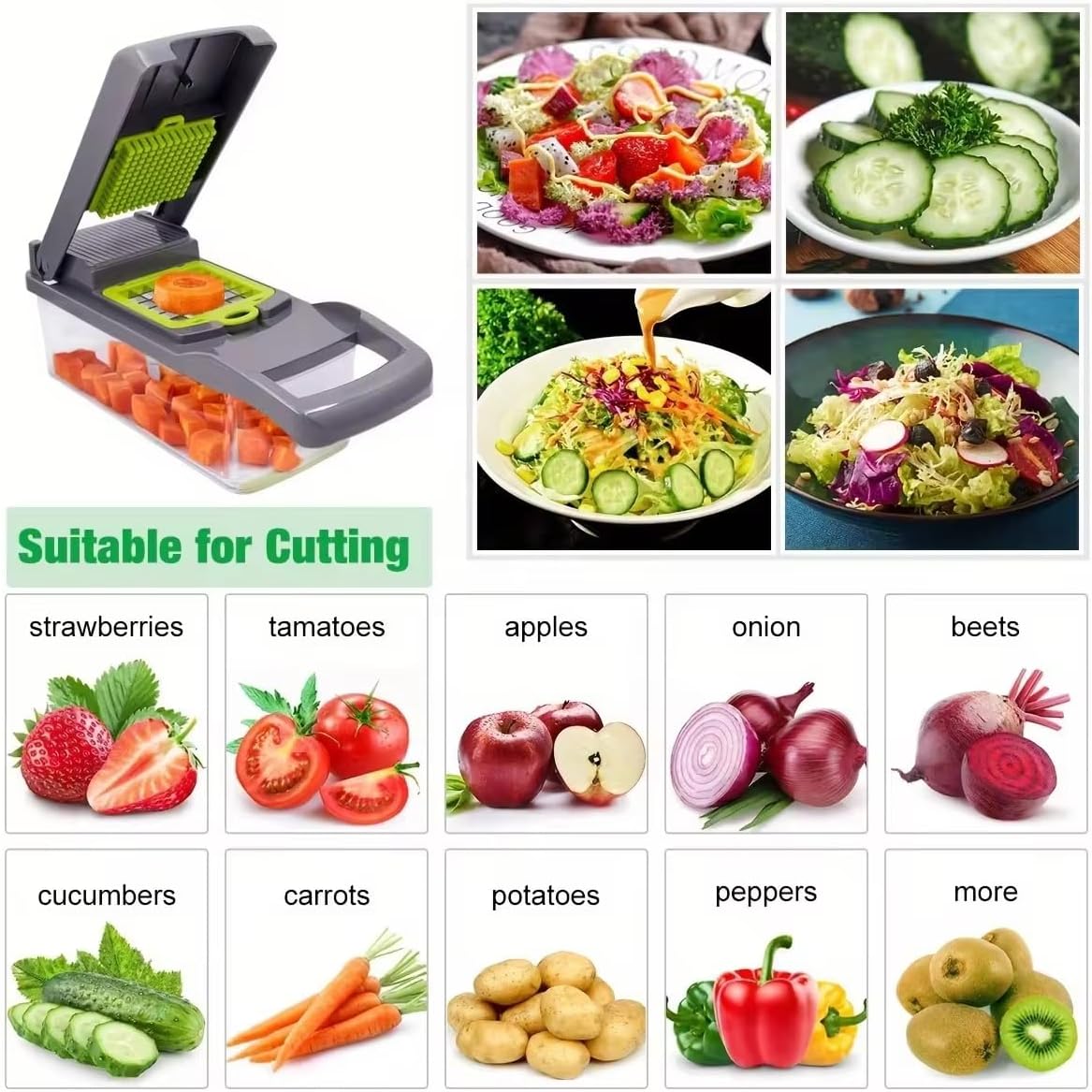 Skiennix Onion Cutter | Multifunctional Vegetable Chopper & Mandoline Slicer - Ideal for Easy Food Prep