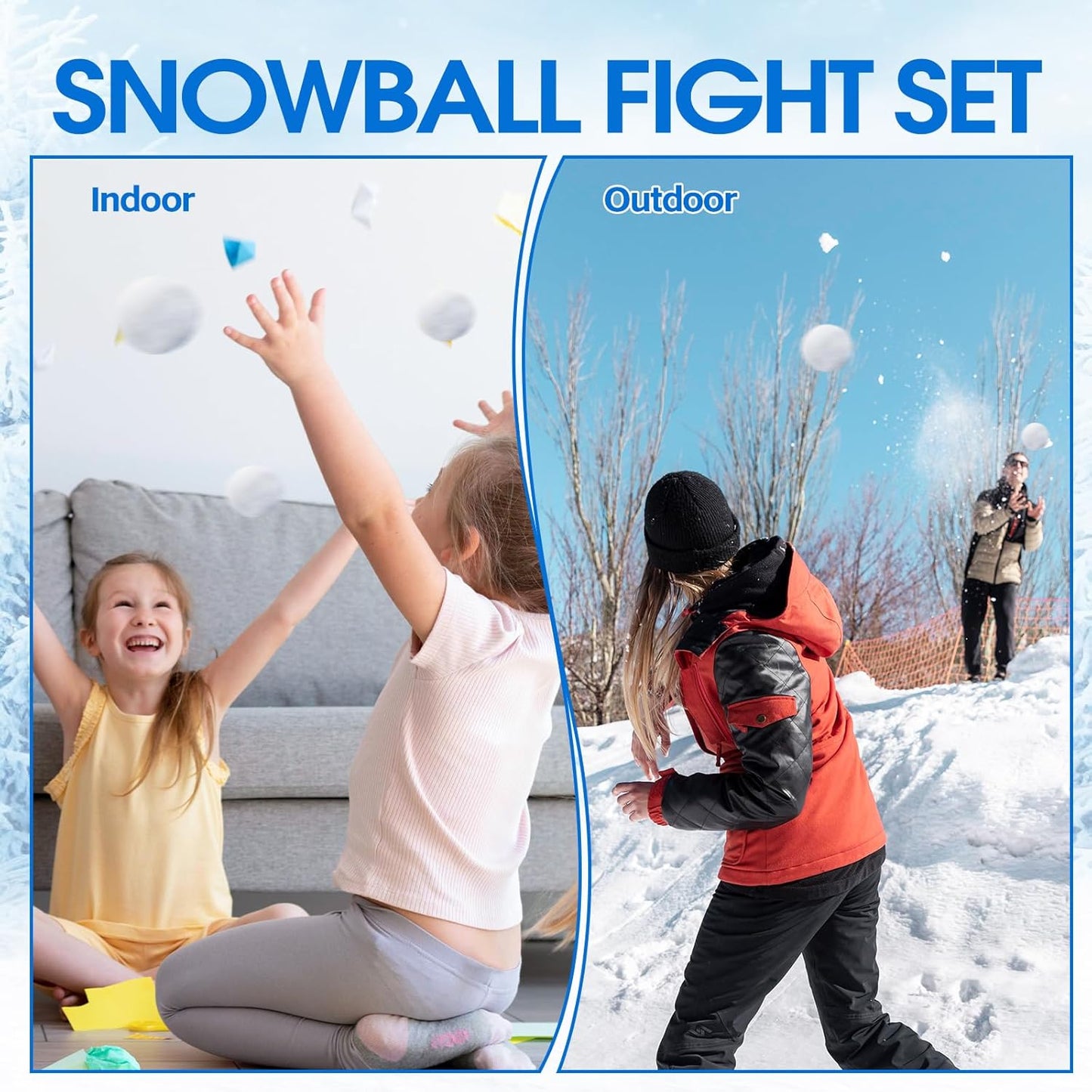 Skiennix Snow Toy Balls - 20 Pack Soft Plush Indoor Snow Fight Balls for Kids | Winter Fun & Christmas Decor