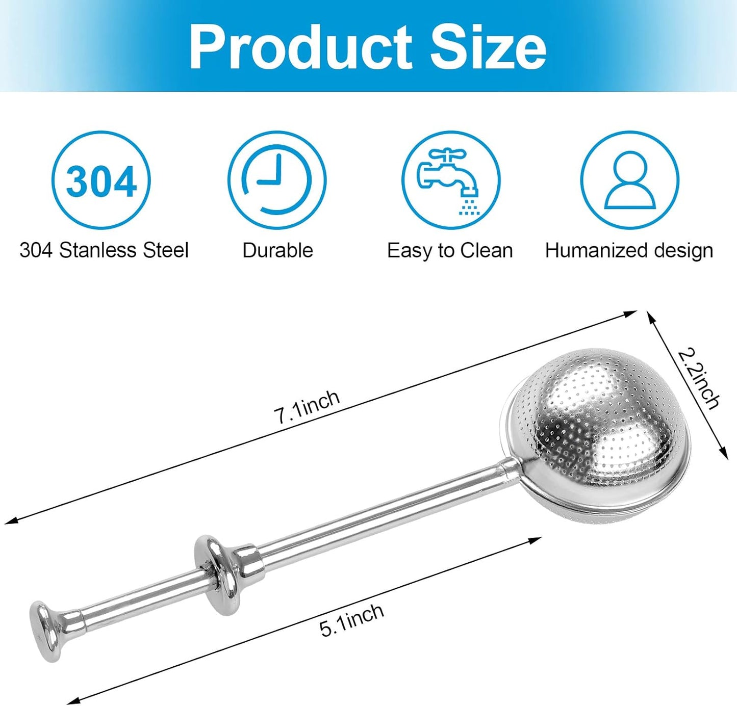 Skiennix Bakers Dusting Wand - Stainless Steel Flour Duster for Sugar & Spices | 2 Pcs Set