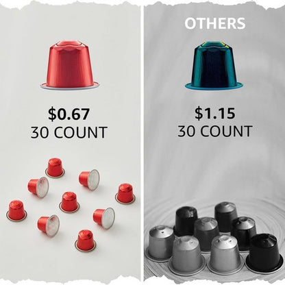 Cellini Caffè Intenso Dark Roast Coffee Capsules - 30 Count Aluminum Nespresso Pods | Extra Strong & 100% Compatible