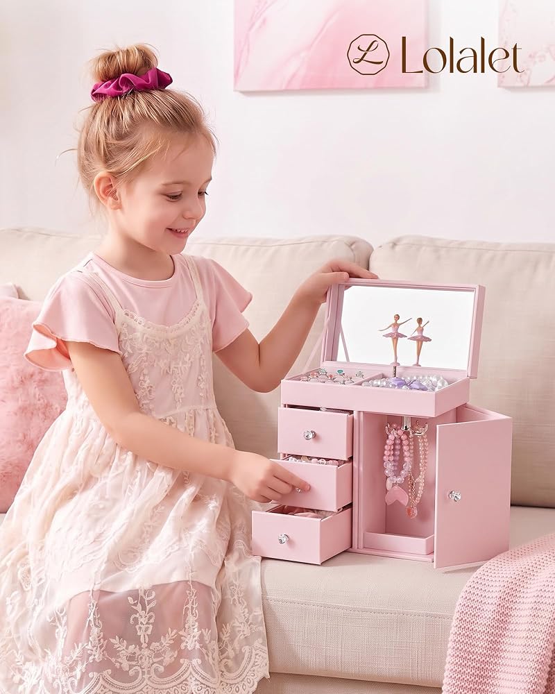 Pink Ballerina Music Jewelry Box for Girls 3-12 – Lolalet