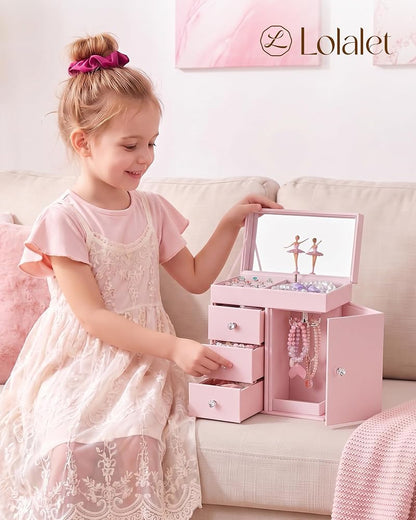 Pink Ballerina Music Jewelry Box for Girls 3-12 – Lolalet