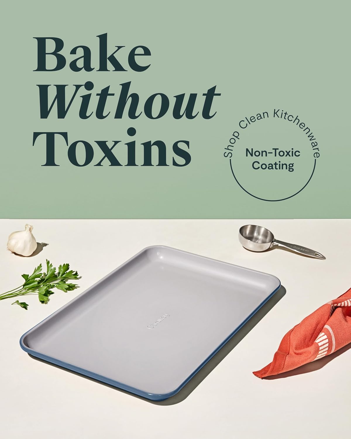 Caraway Non-Stick Ceramic Baking Sheet - Non-Toxic, PTFE & PFOA Free - Ideal for Baking & Roasting - Medium (15" x 10") - Slate