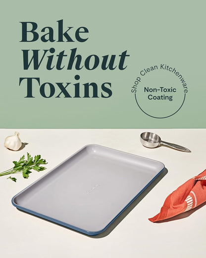 Caraway Non-Stick Ceramic Baking Sheet - Non-Toxic, PTFE & PFOA Free - Ideal for Baking & Roasting - Medium (15" x 10") - Slate