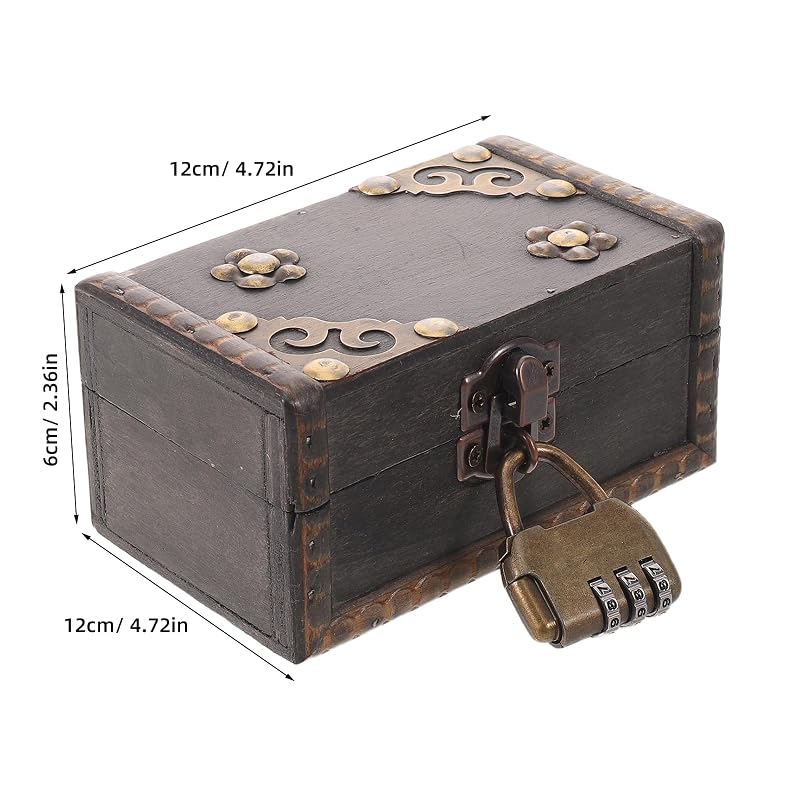 Vintage Wooden Jewelry Box for Escape Room Props & Evidence