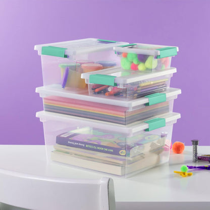 Sterilite Clip Box Set - Stackable Clear Plastic Bins with Latching Lids | Small Storage for Arts, Crafts & Office Organization