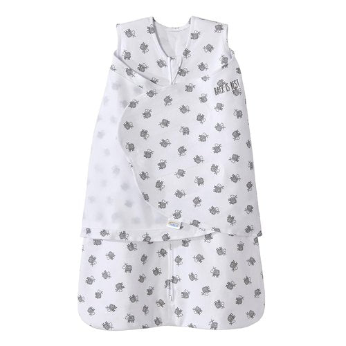 HALO 100% Cotton Sleepsack Swaddle - 3-Way Adjustable Wearable Blanket, TOG 1.5, Lamb Scribble White, Small (3-6 Months)