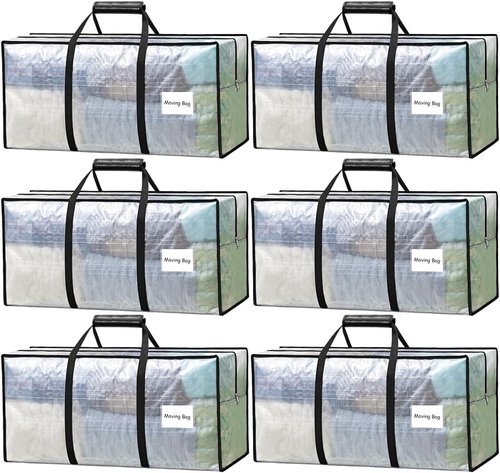 Heavy Duty Moving Bags by [Brand Name] - Extra Large Storage Totes with Padded Handles & Strengthened Zipper