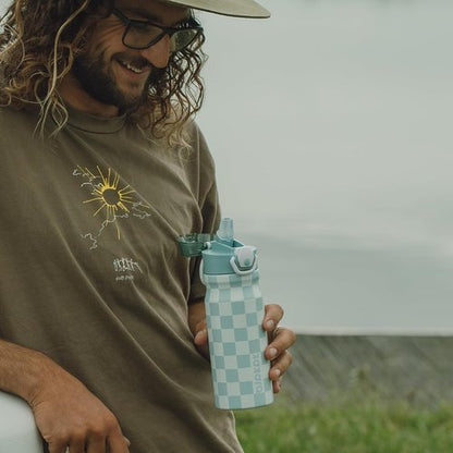 BJPKPK Insulated Water Bottle - 25oz Stainless Steel Flask with Straw, Leak-Proof Lid & Carry Handle | Dawn Color