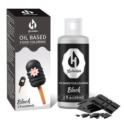 Black Oil-Based Food Coloring - 2 Fl Oz Professional Grade Concentrated Dye for Chocolate & Baking