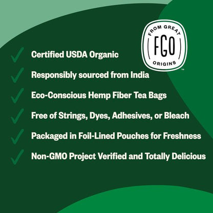 FGO Organic Moringa Tea, 100 Count, Eco-Conscious Tea Bags, Resealable Bag, Caffeine Free, Packaging May Vary (Pack of 1)