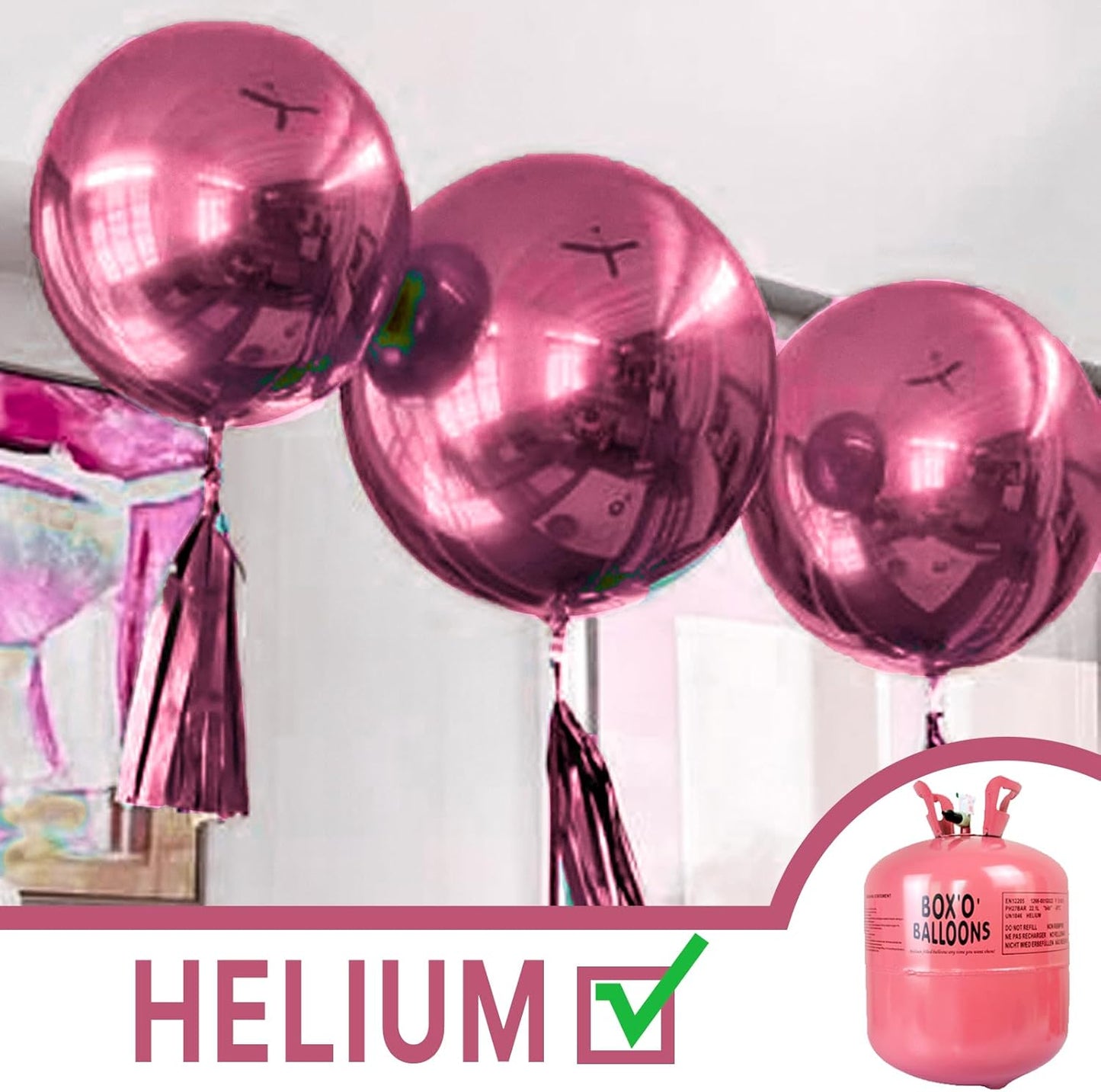PartyWoo Metallic Pink Balloons - 36 Inch Jumbo Latex Balloons for Birthday & Wedding Decor | 4 Pack