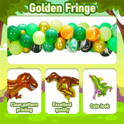 GoGoGoodie Dinosaur Theme Birthday Party Decorations - Green Dino Decor for Boys Ages 3-12