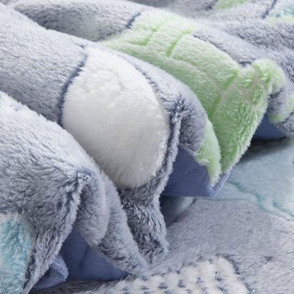 HOMBYS Glow in The Dark Comforter Set 7 Piece Full with Sheets, Blue Dinosaur Velvet Bedding Comforter Sets for Twin Bed, Ultra Soft Down Alternative Comforter for Boys Kids, Bed in a Bag