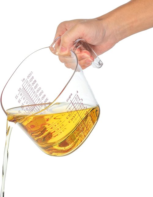 Clear Plastic Measuring Cups Set by [Brand Name] - 3-Piece Nesting Design with Spout | 1, 2, 4 Cup for Baking & Cooking
