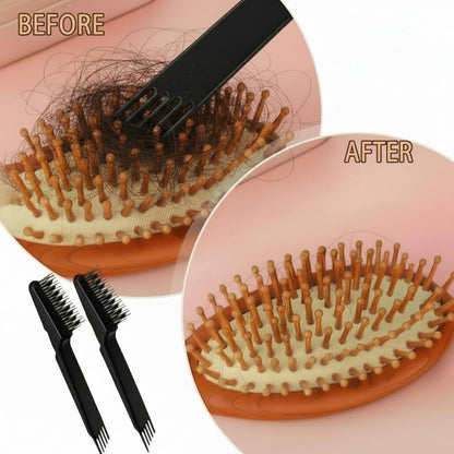 Yaomiao Hair Brush Cleaner Tool - 2-in-1 Dual Edge Brush & Comb Cleaner for Home & Salon Use | 2 Pack