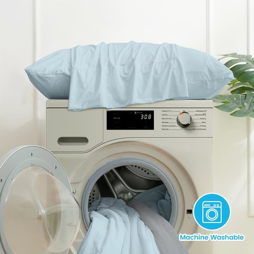 Cozy Bliss Cooling Pillow Cases for Hot Sleepers, Q-Max>0.45, Queen Size Set of 2, Soft & Silky Pillow Covers with Envelope Closure,Gift, Blue, 20x30 Inches