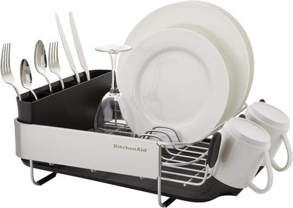KitchenAid Dish Rack - Compact & Space-Saving Design with Removable Caddy | 16.06-Inch, Black