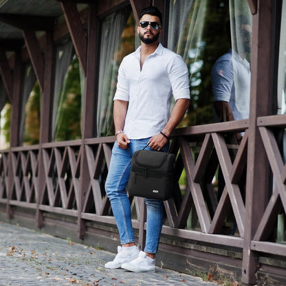 MIER Lunch Bag - Leakproof Insulated Cooler for Men & Women | Medium Dark Grey, 2 Compartments