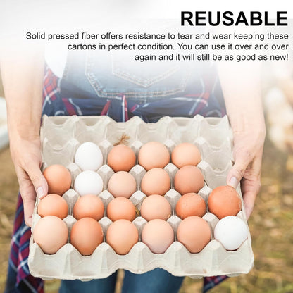 MT Products Egg Cartons - Durable Pulp Fiber Holds 30 Eggs | Pack of 15 - Made in the USA