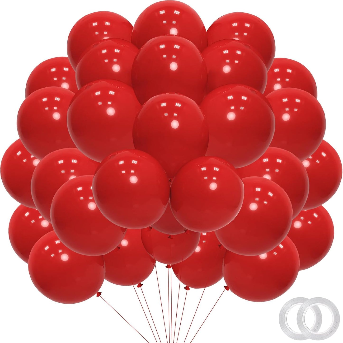Skiennix 12-Inch Red Latex Balloons - 100 Pack for Birthday, Wedding, Anniversary & Baby Shower Decor