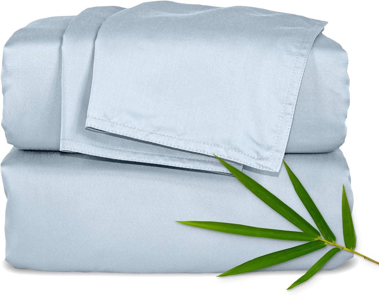 Pure Bamboo Queen Sheets - Luxuriously Soft & Cooling 100% Organic Viscose Bed Set | Glacier Color