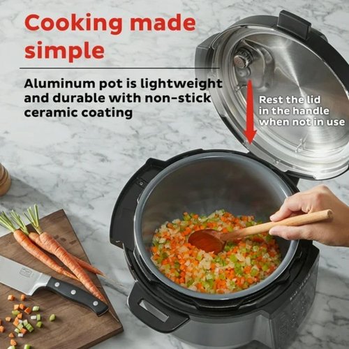 Instant Pot 8Qt Chef Series - 8-in-1 Multi-Cooker for Quick Meals | Pressure, Slow, Rice & More