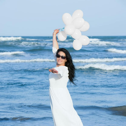 White Balloons 110 Pcs - 5 Inch Small Latex Balloons for Weddings, Birthdays & Baby Showers