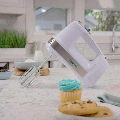 Kenmore Electric Hand Mixer - 5-Speed Handheld Blender with Whisk, Dough Hooks & Turbo Boost
