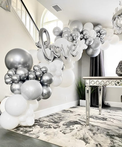 Voircoloria Metallic Silver Balloons - 12 Inch Chrome Latex Party Balloons | 66 Pack for Celebrations