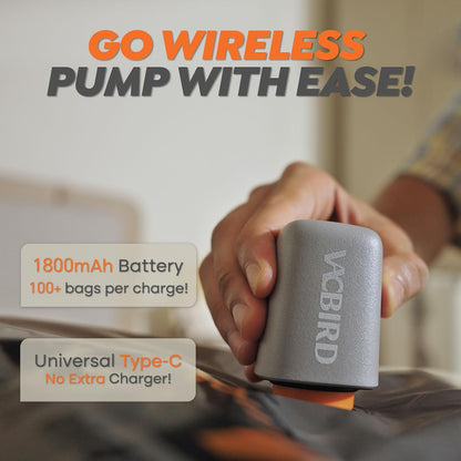 Rechargeable Wireless Pump | Travel Storage Bags Set - 15 Medium Vacuum Bags for Space-Saving Packing