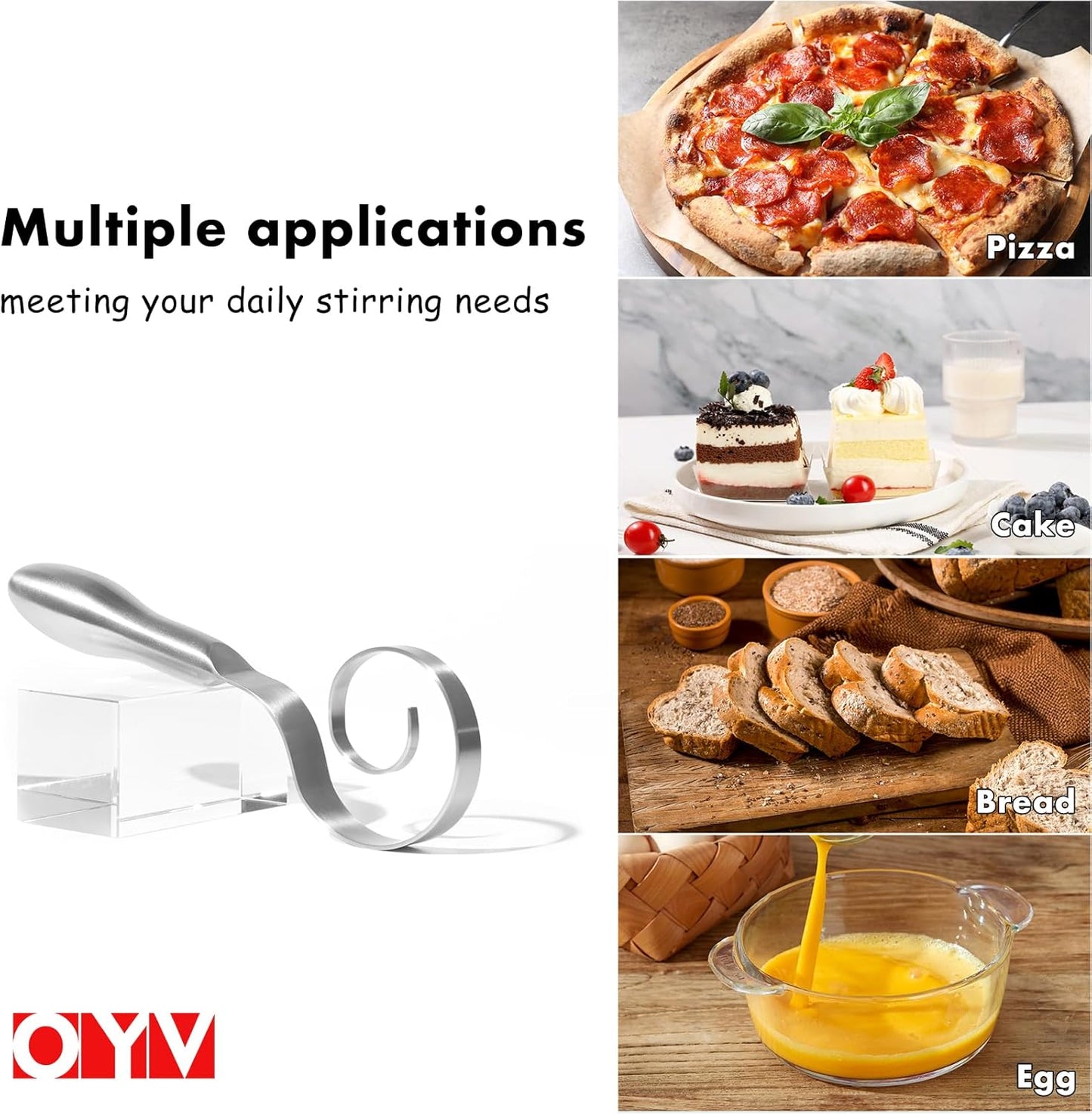 OYV Dough Whisk - 18/10 Stainless Steel Danish Whisk for Sourdough, Cookies & Pastry - 9" Dishwasher Safe