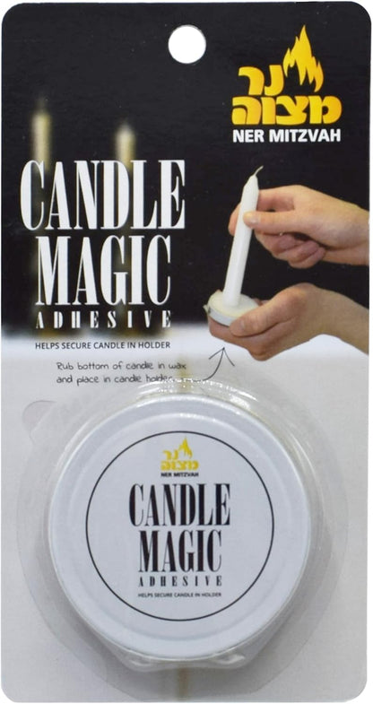 Ner Mitzvah Candle Magic - Candle Wax Adhesive for Secure Hold - 2 Pack