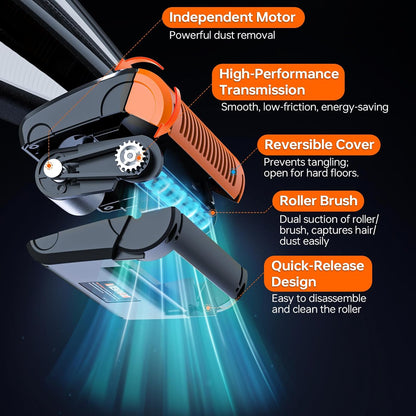 Skiennix Pet Hair Vacuum - Cordless Handheld with 10000Pa Suction & LED Light | Lightweight & Rechargeable
