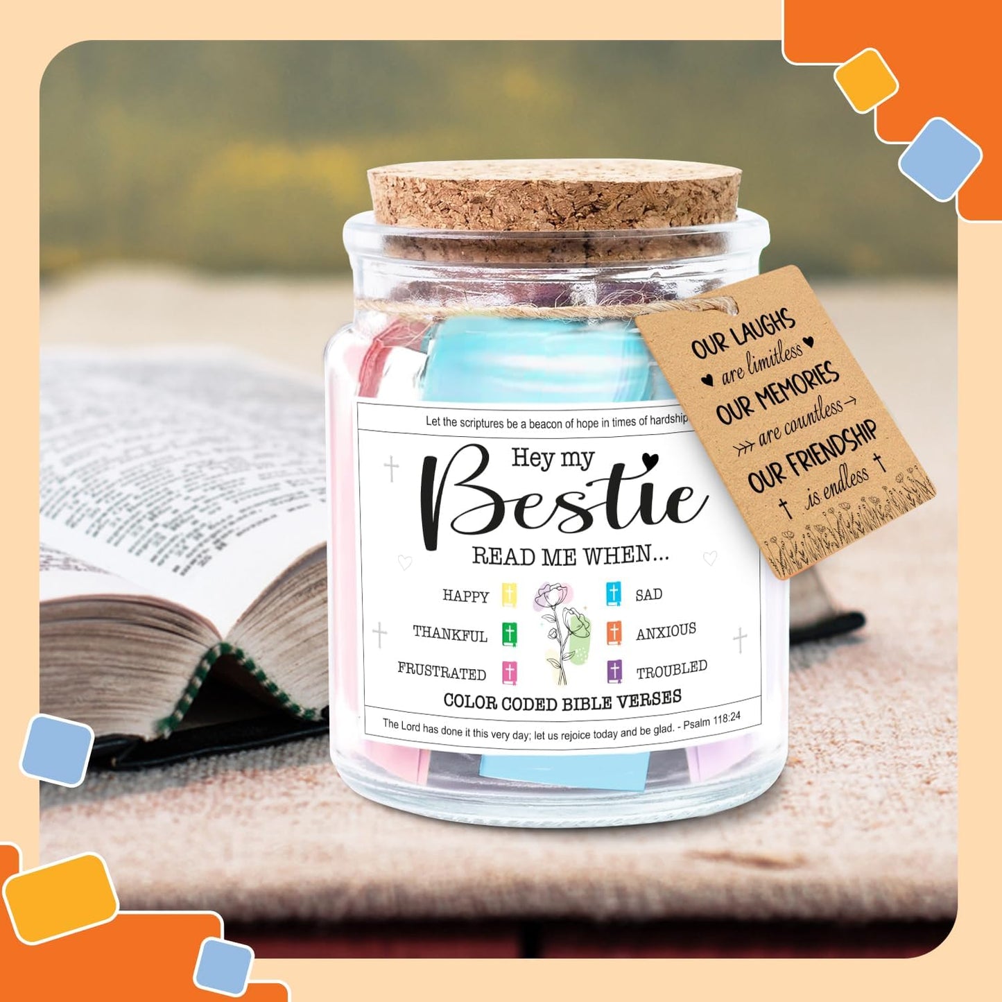 NewEleven Easter Gifts for Best Friends | Inspirational Birthday Present for Her or Him - Bible Verse Jar