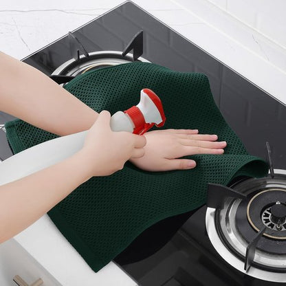 Homaxy Kitchen Dish Towels - Ultra Soft 100% Cotton Waffle Weave, Quick Drying, 13 x 28 Inches, 6-Pack | Blackish Green