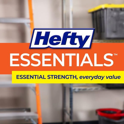 Hefty Essentials 30 Gallon Trash Bags - 56 Count Bulk Black Garbage Bags for Large Items | Scent Free