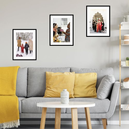 JCJMY 16x22 Picture Frame with 12x18 Mat, Display Photo 12x18 with Mat or 16 x 22 Without Mat, Wall Hanging Large 16 by 22 Poster Frame with Plexiglass, Black