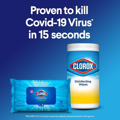 Clorox Disinfecting Wipes - Value Pack of 6 Canisters | Crisp Lemon & Fresh Scent, Easy Pull Design