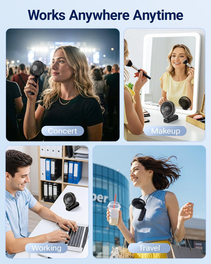 Sweetfull Handheld Portable Fan - 5000mAh Rechargeable Battery, 6 Speed Wind, LED Display | Mini Travel Fan