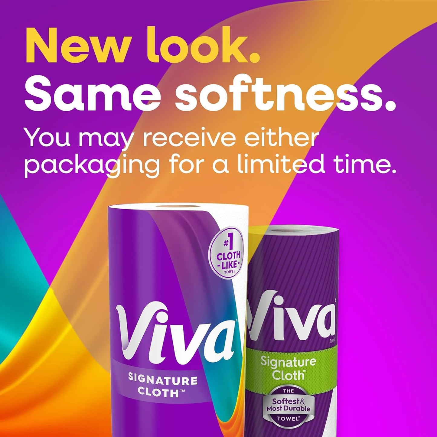 Viva Signature Cloth Paper Towels - Task Size | 2 Family Triple Rolls, 141 Sheets Each