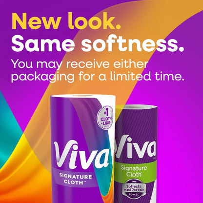 Viva Signature Cloth Paper Towels - Task Size | 2 Family Triple Rolls, 141 Sheets Each