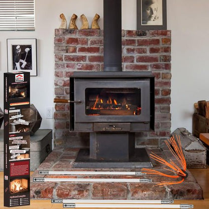 Cleancraft 46 Feet Chimney Sweep Kit, Chimney Cleaning Kit with 14 Flexible White Chimney Rods, Chimney Brush, Rotary Chimney Cleaning System Driven by Drill