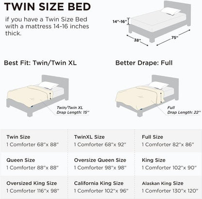 Bedsure Comforter Duvet Insert - All-Season Twin Size Quilted Down Alternative Bedding, Black 88 x 68 Inches