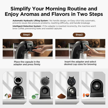 Warriors1 Mini Coffee Maker - Versatile Espresso Machine for K-Cup, Nespresso, & Ground Coffee | 28 oz Reservoir