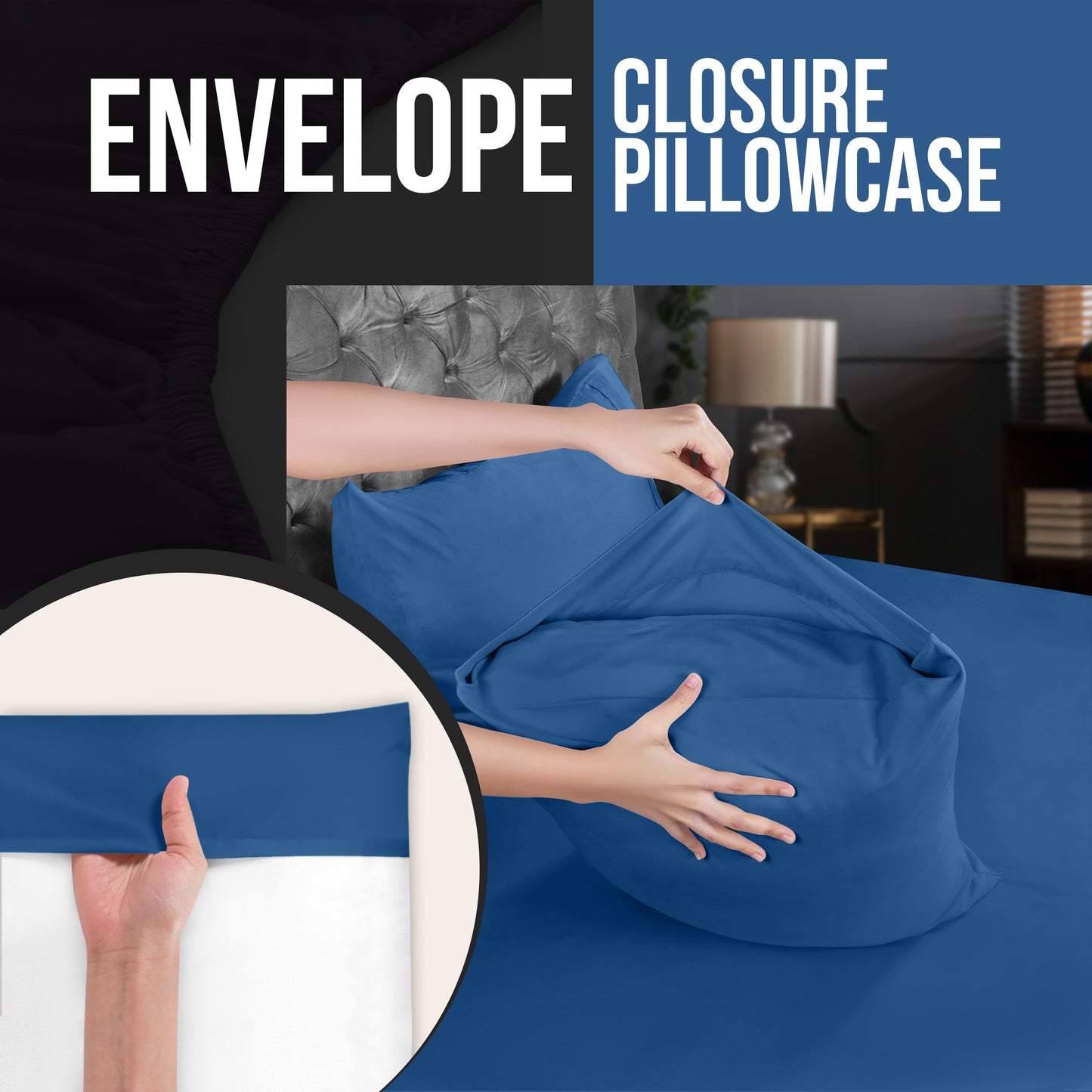Utopia Bedding Queen Pillow Cases - 4 Pack - Envelope Closure - Soft Brushed Microfiber Fabric - Shrinkage and Fade Resistant Pillow Covers Queen Size 20 X 30 Inches (Queen, Dusk Blue)