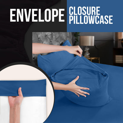 Utopia Bedding Queen Pillow Cases - 4 Pack - Envelope Closure - Soft Brushed Microfiber Fabric - Shrinkage and Fade Resistant Pillow Covers Queen Size 20 X 30 Inches (Queen, Dusk Blue)