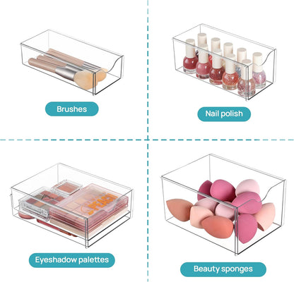 Vtopmart Acrylic Organizer - 8 Drawer Clear Makeup Storage | Dustproof Desk Organizer for Office & Crafts
