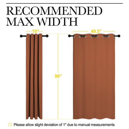 NICETOWN Burnt Orange Blackout Curtains for Sliding Door - 55 by 96, 2 Pieces, Blocking Out Sunlight Window Treatment Modern Design Grommet Curtain Panels for Dining Room